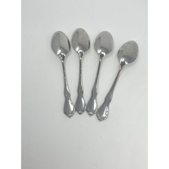 Oneida CHATEAU Stainless Oneidacraft DELUXE Glossy 6” Teaspoons Set Of 4 - Picture 4 of 5